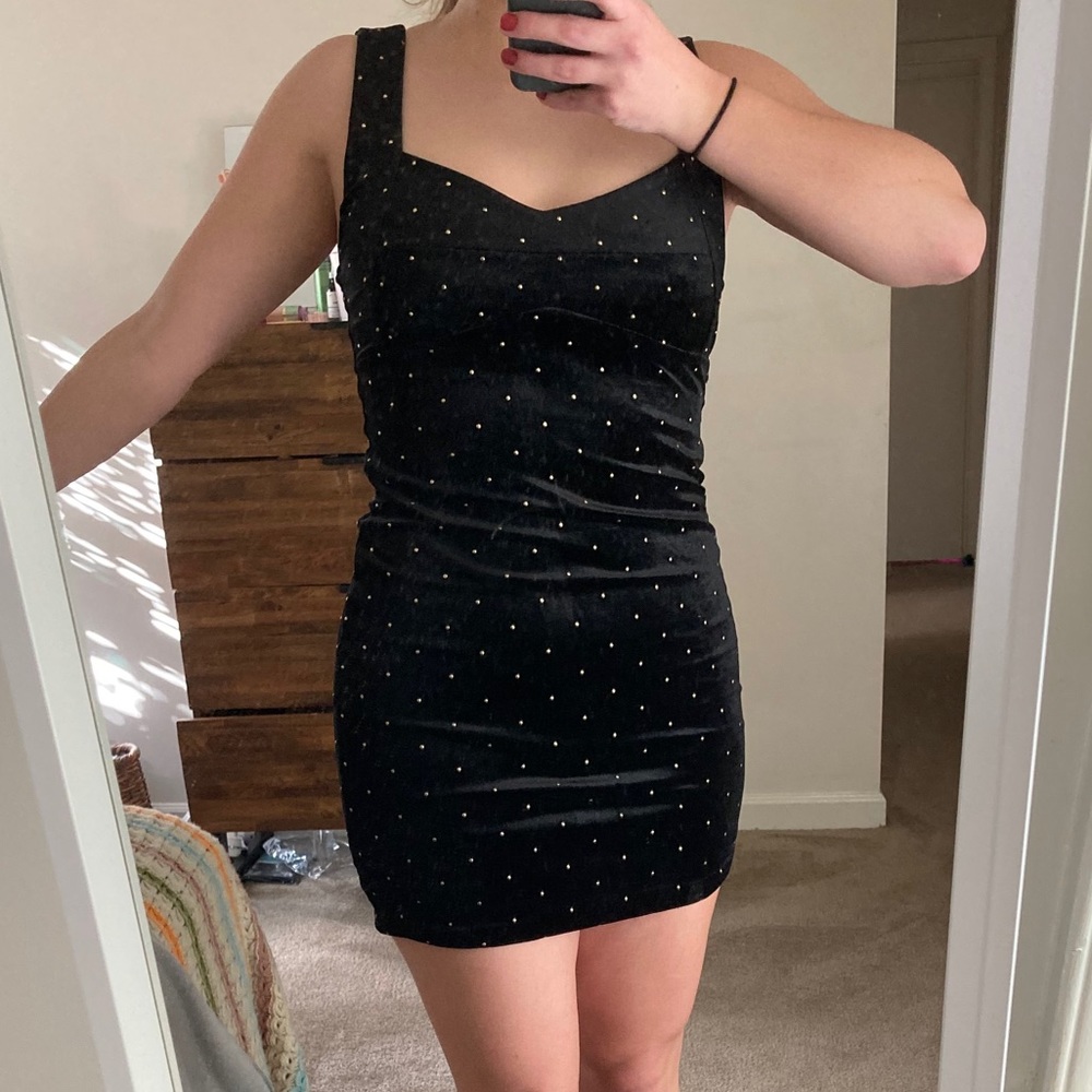 Forever21 Black Velvet Mini Dress